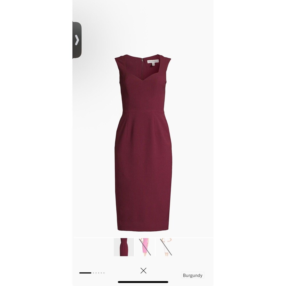 Dress The Population Sleeveless Elle Sheath Dress Dark Magenta NWOT Sz XXS $198 - Picture 6 of 15